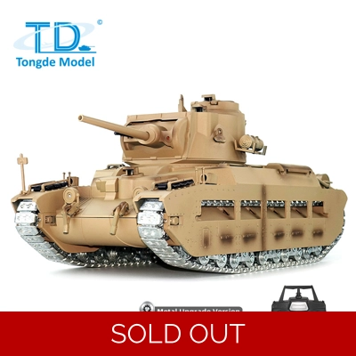 Tongde 1/16 RTR RC Military Tank Matilda III IV 320 Degree IR Light Sound Smoke